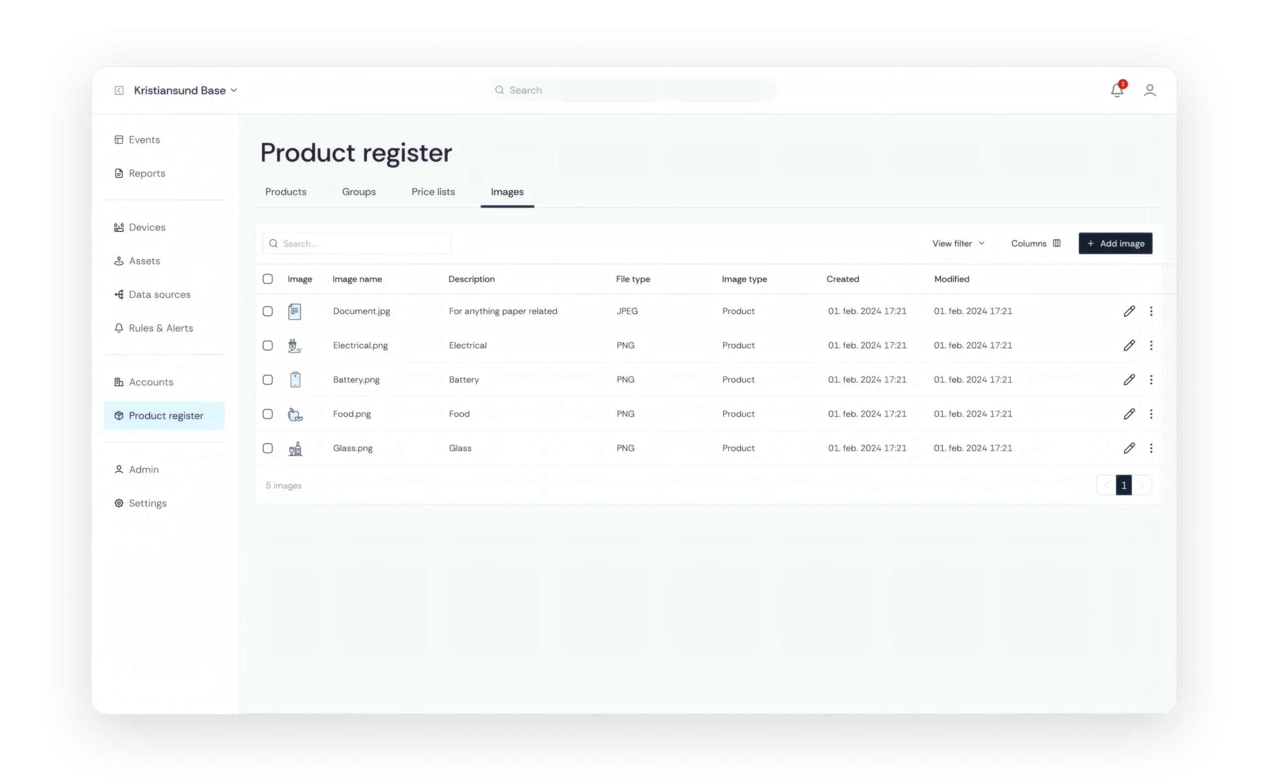 Aiota product register module