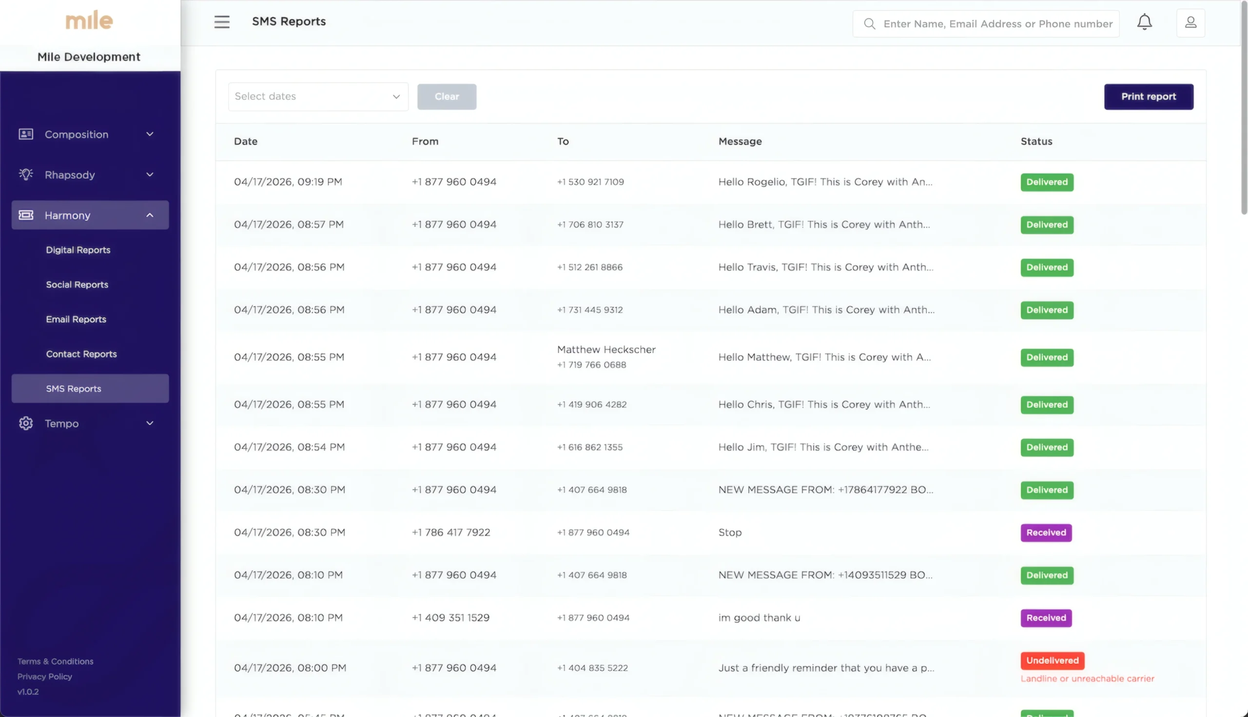 AnthemCRM SMS marketing campaigns