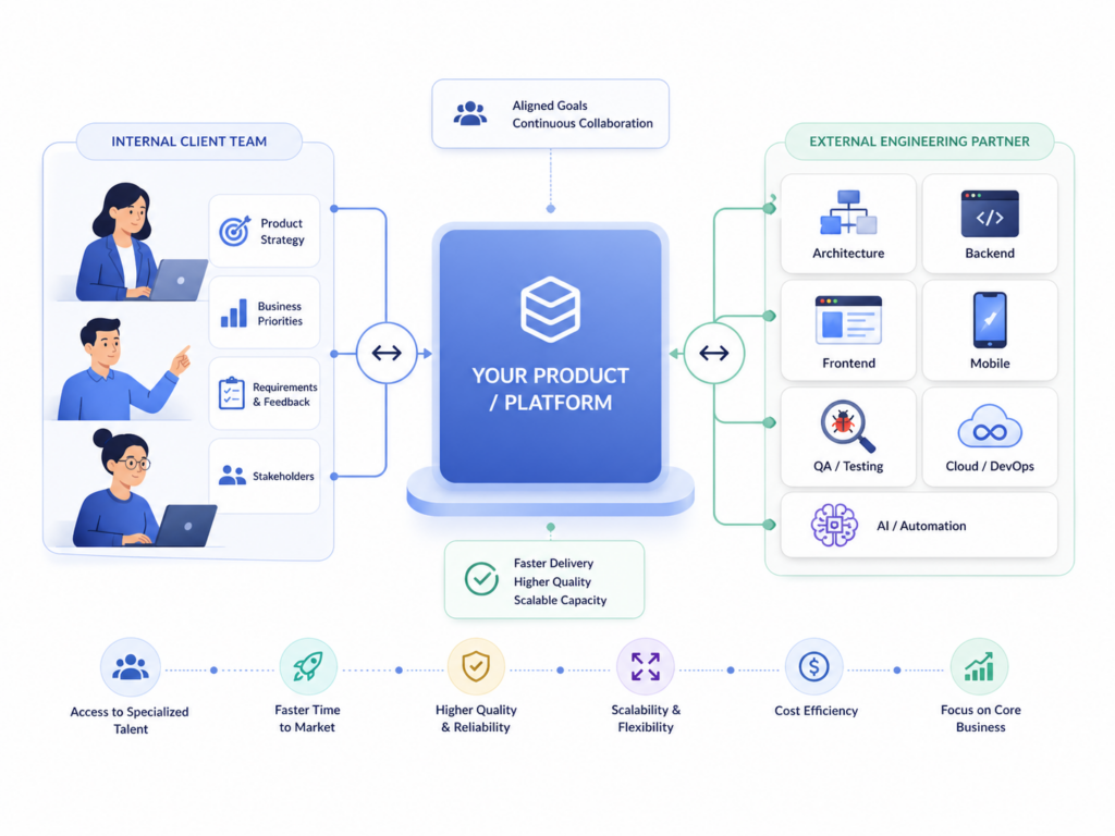 Outsourcing software development team structure