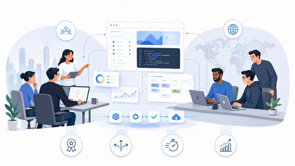 Software development outsourcing partner collaboration