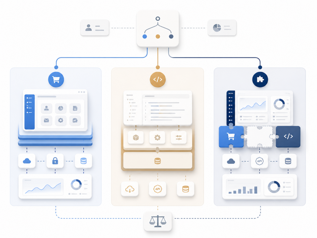 Decision architecture for custom software and integrated business systems