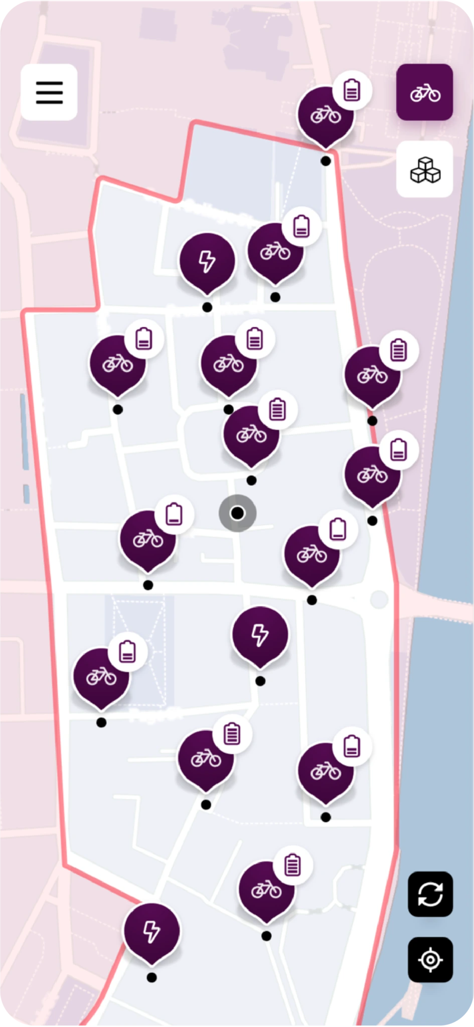 BOND e-bike app screen: ride booking
